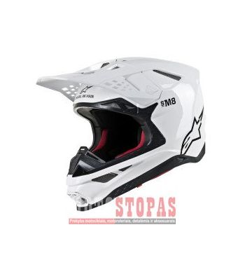 ALPINESTARS(MX) Šalmas Black| Gloss| White