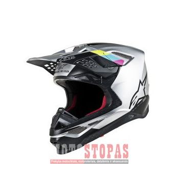 ALPINESTARS(MX) Šalmas Black| Fluorescent Yellow| Matte| Pink| Silver| Teal