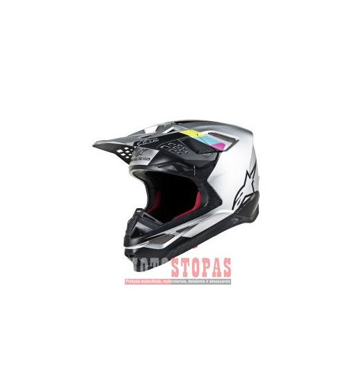 ALPINESTARS(MX) Šalmas Black| Fluorescent Yellow| Matte| Pink| Silver| Teal