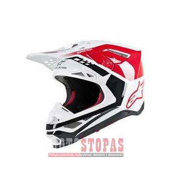 ALPINESTARS(MX) Šalmas Black| Gloss| Red| White