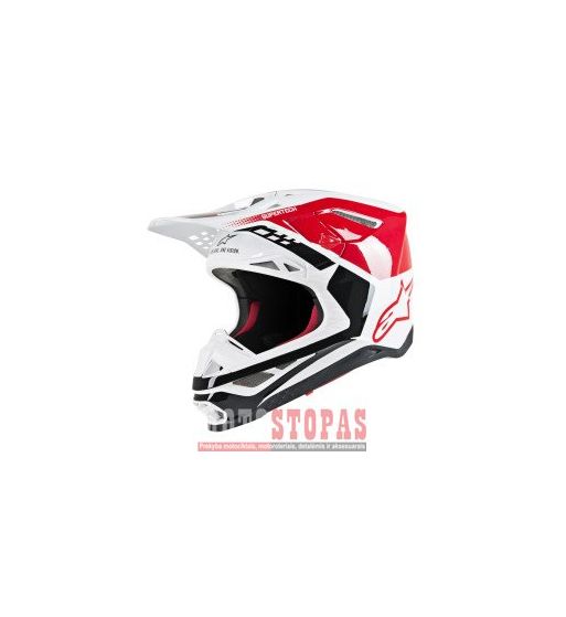 ALPINESTARS(MX) Šalmas Black| Gloss| Red| White