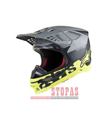 ALPINESTARS(MX) Šalmas Black| Gray| Yellow Fluo