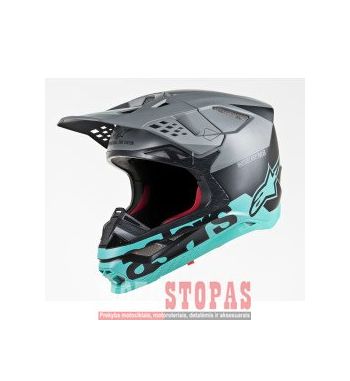 ALPINESTARS(MX) Šalmas Black| Gray| Teal