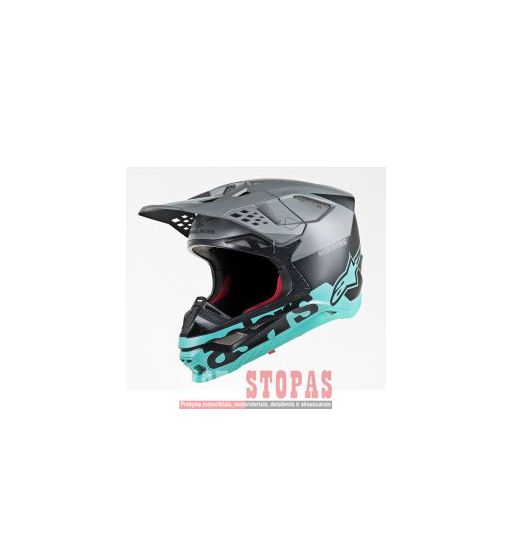 ALPINESTARS(MX) Šalmas Black| Gray| Teal