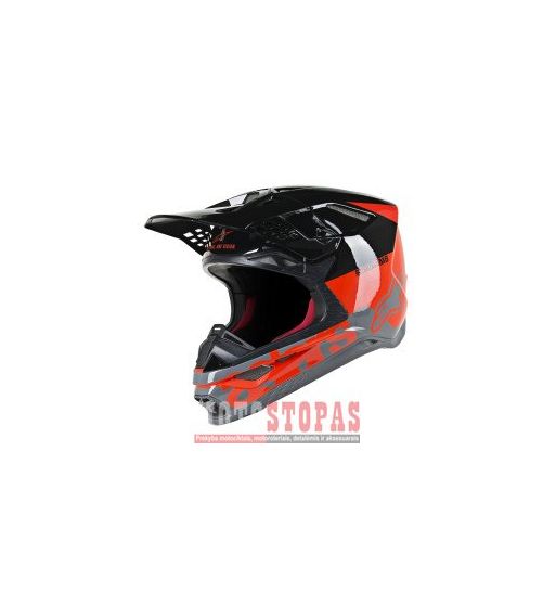 ALPINESTARS(MX) Šalmas Black| Gloss| Gray| Red