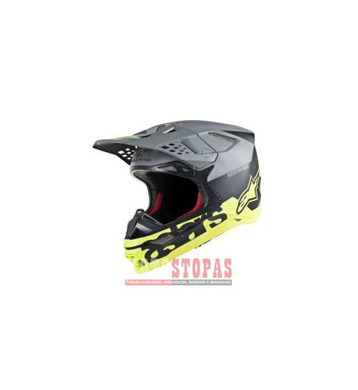 ALPINESTARS(MX) Šalmas Black| Gray| Yellow Fluo
