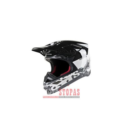 ALPINESTARS(MX) Šalmas Black| Gloss| Gray| White