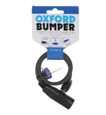 Apsauga nuo vagysčių OXFORD buferio kabelio užraktas juodos spalvos ilgis 0.6m x 6mm