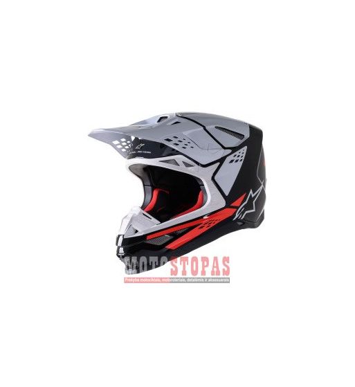 ALPINESTARS(MX) Šalmas BLK/WT/RD L 