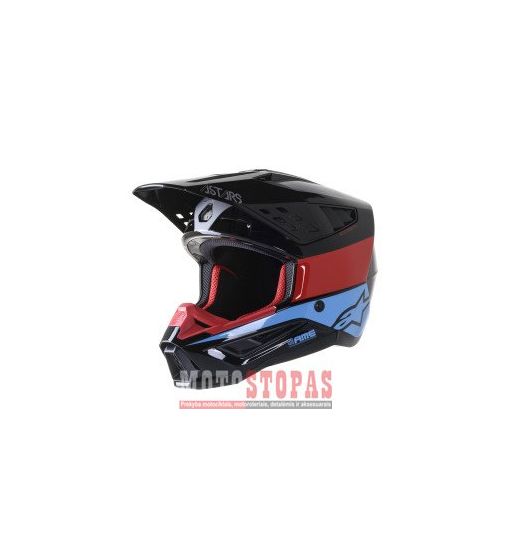 ALPINESTARS(MX) Šalmas BK/RD/CYA S 