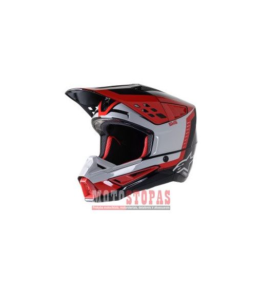 ALPINESTARS(MX) Šalmas BLK/GY/RD S 