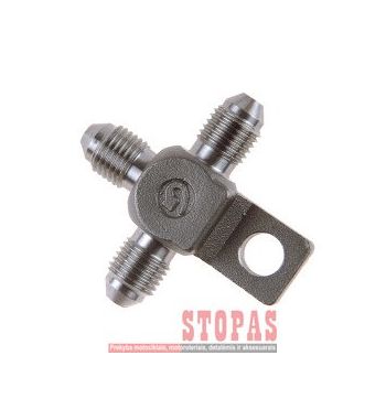 GOODRIDGE BRAKELINE TEE FITTING WITH MOUNT FOR AN-03 HOSE STAINLESS-STEEL MALE 3x 3/8x24 JIC/UNF