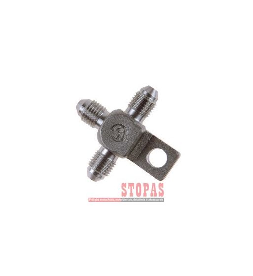 GOODRIDGE BRAKELINE TEE FITTING WITH MOUNT FOR AN-03 HOSE STAINLESS-STEEL MALE 3x 3/8x24 JIC/UNF