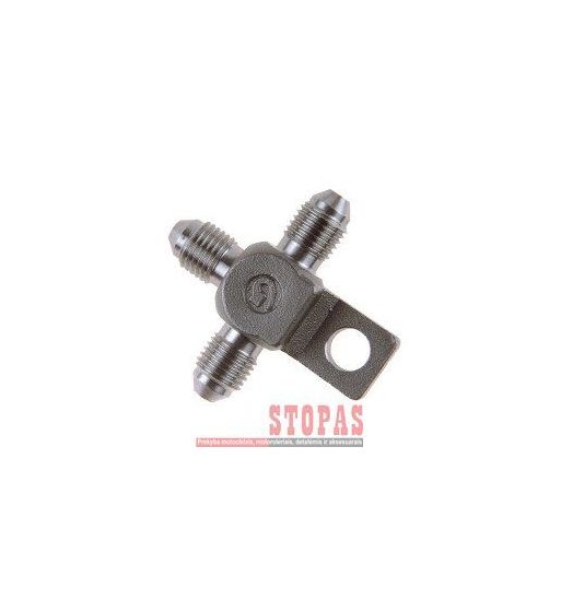 GOODRIDGE BRAKELINE TEE FITTING WITH MOUNT FOR AN-03 HOSE STAINLESS-STEEL MALE 3x 3/8x24 JIC/UNF