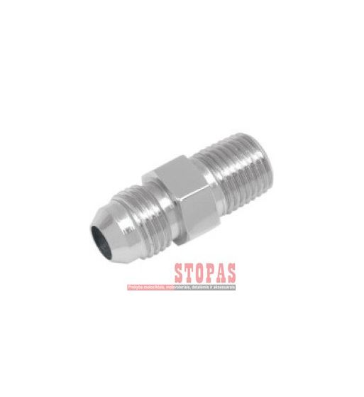 GOODRIDGE BRAKELINE ADAPTER FOR AN-03 HOSE STAINLESS-STEEL 2x MALE 3/8x24 JIC/UNF TO 1/8x27 NPT