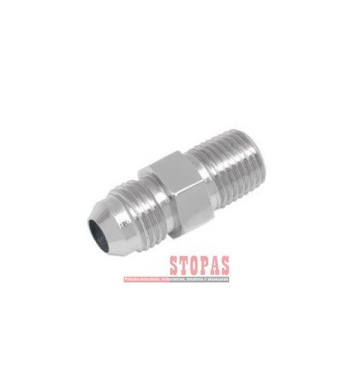 GOODRIDGE BRAKELINE ADAPTER FOR AN-03 HOSE STAINLESS-STEEL 2x MALE 3/8x24 JIC/UNF TO 1/8x27 NPT