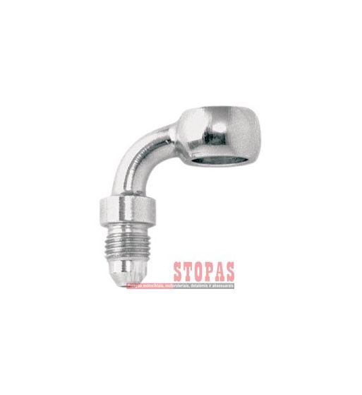 GOODRIDGE BANJO FITTING 90° -03 HOLE-Ø 10mm MALE 3/8x24 JIC/UNF STEEL CHROME