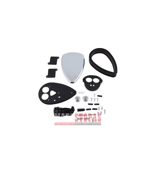 BARON AIR CLEANER KIT BIG AIR SMOOTH CHROME