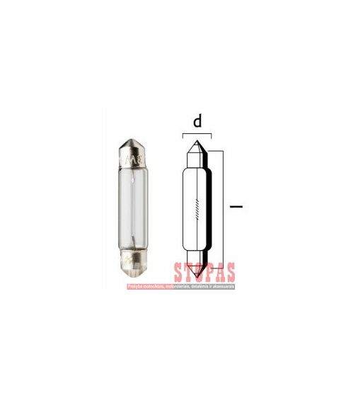 FLOSSER Lemputė 12V 3W SV5,5 6,2X28MM 10PK