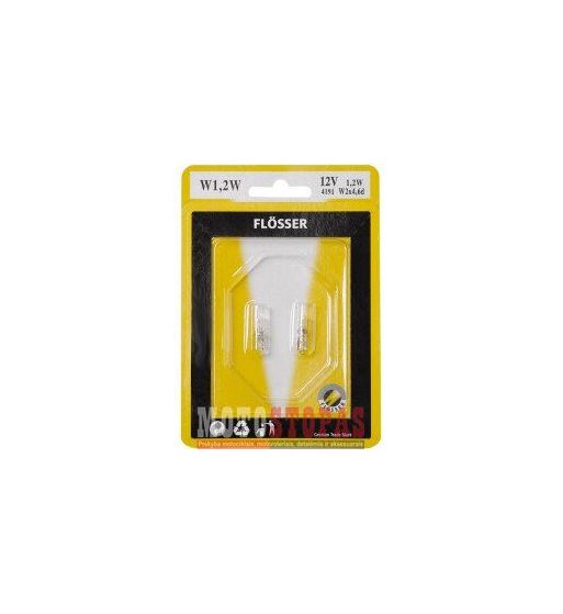 FLOSSER Lemputė  12V 2W T5 W2X4,6D 10PK