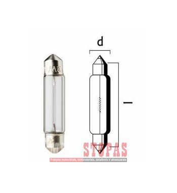 FLOSSER Lemputė 12V 3W SV5,5 6,2X28MM 10PK