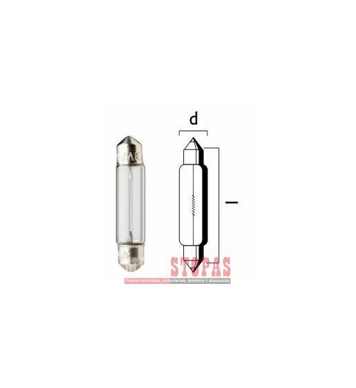 FLOSSER Lemputė 12V 3W SV5,5 6,2X28MM 10PK