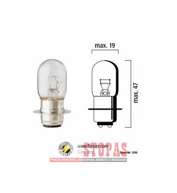 FLOSSER Lemputė 12V 35/35W P15d-25-1 10PK