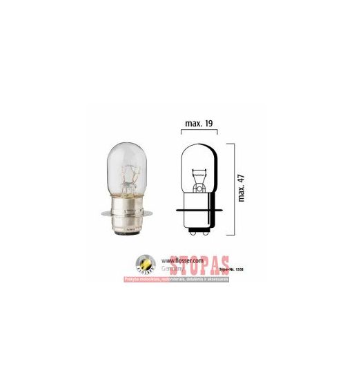 FLOSSER Lemputė 12V 35/35W P15d-25-1 10PK