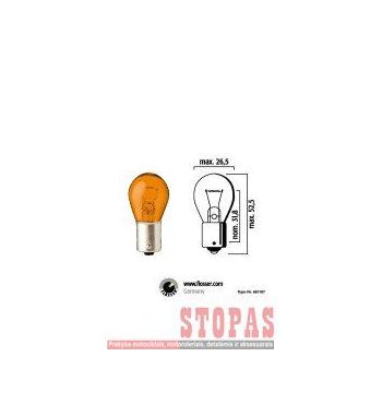 FLOSSER Lemputė 12V PY21W BAU15S AMBER 10PK
