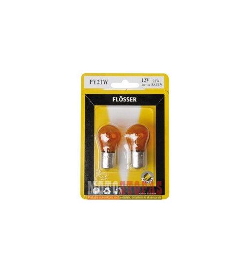 FLOSSER Lemputė 12V PY21W BAU15S AMBER 10PK