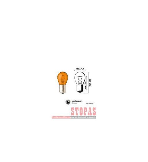 FLOSSER Lemputė 12V PY21W BAU15S AMBER 10PK