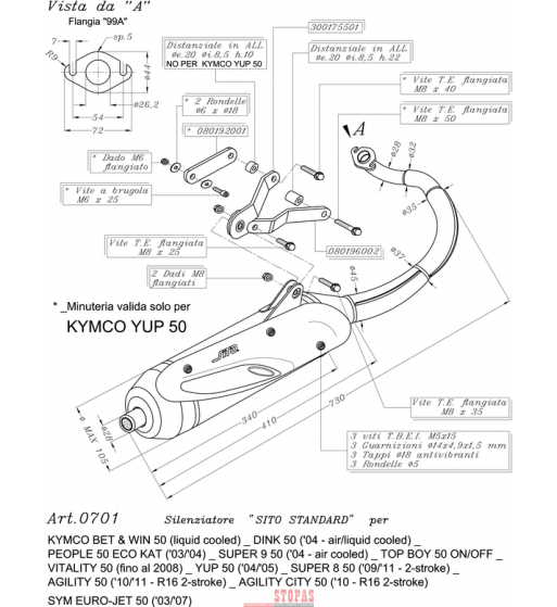 SITO Išmetimo sistema KYMCO