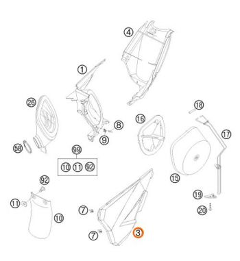 Oro filtro plastikas KTM