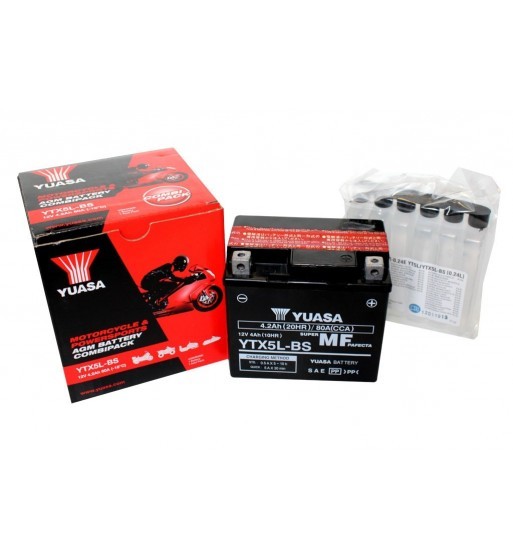 Akumuliatorius motociklui Yuasa 12V 4Ah YTX5L-BS