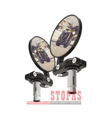 Mirror (set, thread diameter: 10mm, thread direction: right, colour: black, mounted on the steering bar tips)