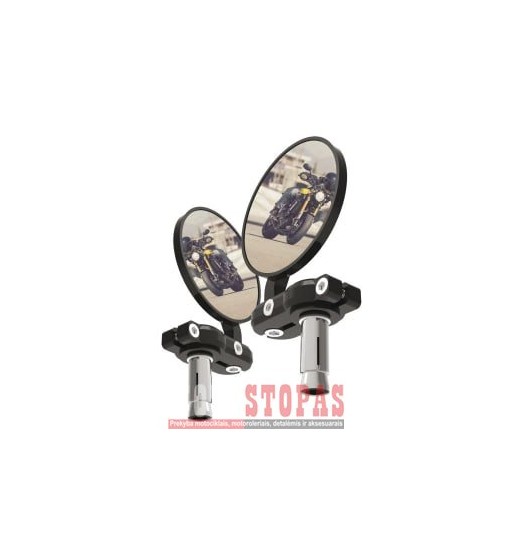 Mirror (set, thread diameter: 10mm, thread direction: right, colour: black, mounted on the steering bar tips)