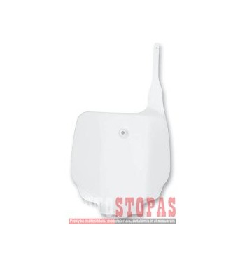 UFO FRONT NUMBER PLATE KAWASAKI KX85 WHITE