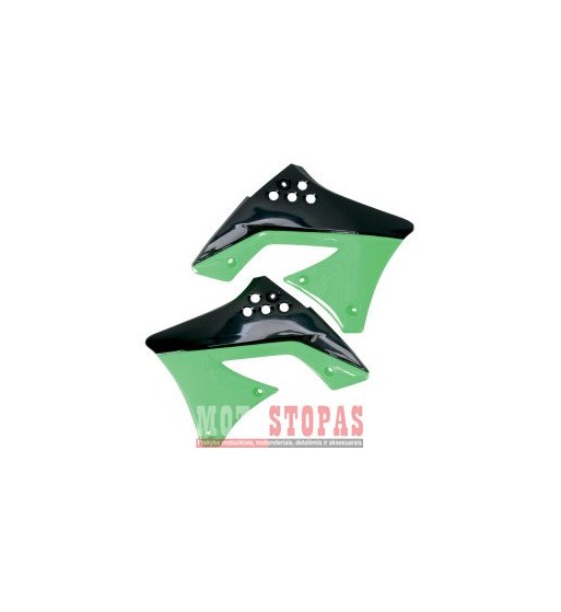 UFO RADIATOR COVERS KAWASAKI KXF250 BLACK/GREEN