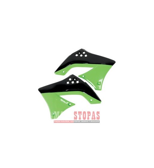 UFO RADIATOR COVERS KAWASAKI KXF450 BLACK/GREEN