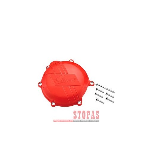 UFO CLUTCH COVER W/MOUNTING KIT HONDA CRF250 RED