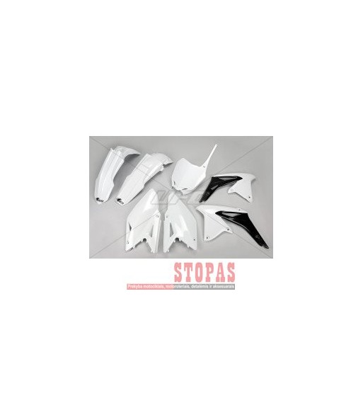 UFO Plastikų komplektas  SUZUKI RMZ450 WHITE