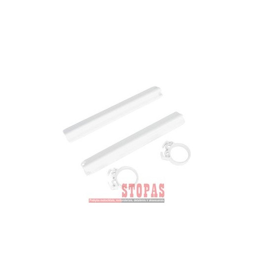UFO FORK SLIDER PROTECTORS SUZUKI RM125/250 WHITE