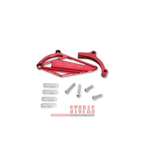 POWERSTANDS RACING CASE SAVER SPROKET COVER ALUMINUM ANODIZED RED