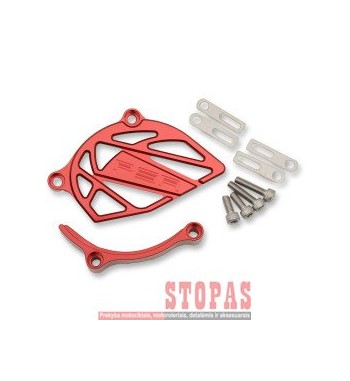 POWERSTANDS RACING CASE SAVER SPROKET COVER ALUMINUM ANODIZED RED