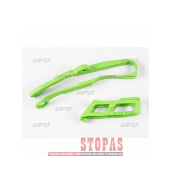 UFO CHAIN GUIDE & SLIDER KIT KAWASAKI KXF250 GREEN