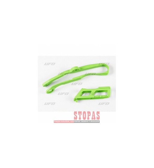 UFO CHAIN GUIDE & SLIDER KIT KAWASAKI KXF250 GREEN