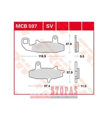 TRW BRAKE PAD ALLROUND ORGANIC STANDARD