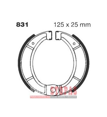 EBC BRAKE SHOE WATER GROOVED SERIES ORGANIC
