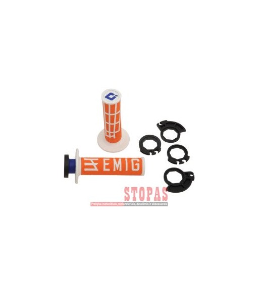 ODI EMIG RACING V2 HALF-WAFFLE GRIP ORANGE/WHITE