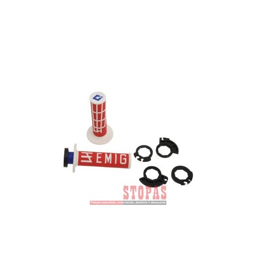 ODI EMIG RACING V2 HALF-WAFFLE GRIP RED/WHITE